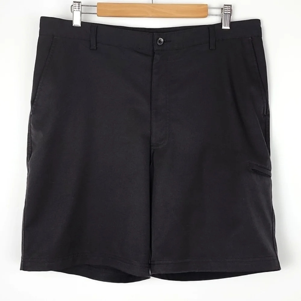 Pebble Beach  Performance Men's Black Shorts Lightweight Zippered Pocket Size 36